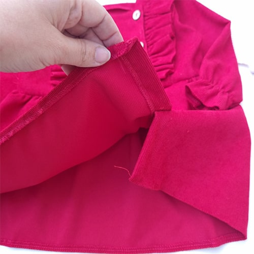 خرید پیراهن مخمل کبریتی قرمز بچه گانه پردیس از سایت نورونیک