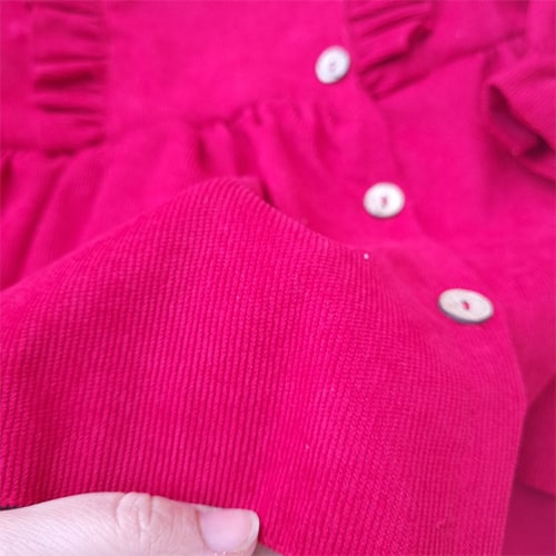 خرید پیراهن مخمل کبریتی قرمز دخترانه پردیس از سایت نورونیک