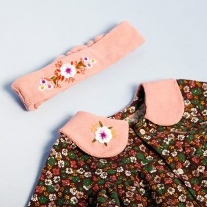 خرید ست پیراهن و هد فلاورز دخترانه شیککو زرشکی از نورونیک