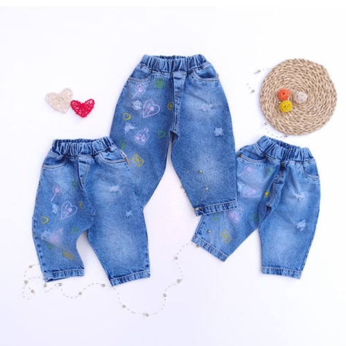 فروش شلوار جین دخترانه نوزادی مام استایل hart شیککو از سایت نورونیک