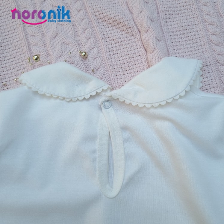 فروش با کیفیت تیشرت دخترانه یقه ب ب سفید در نورونیک